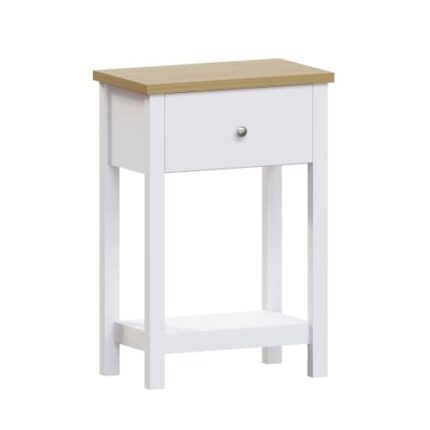 Vida Designs Arlington Console Table Shelf Hallway Side End Dressing Table MDF (White, 1 Drawer)