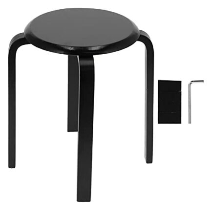 Wakects Stacking Stools, Backless Stackable Dining Stools Modern Design Smooth Round Corner Breakfast Seating Stool with Non-Slip Mat for Home Ki