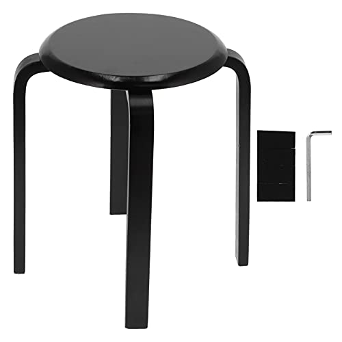 Ejoyous Stacking Stool, Dining Stool Bar Stool Stackable Stool House Bench Round Stool Solid Wood Stool Table Stool with Anti-Slip Mat for Home K