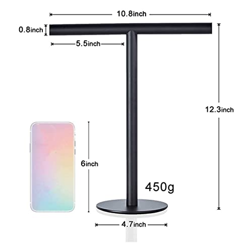 CHUNYU Portable Hand Towel Holder Stand For Bathroom Stainless Steel Countertop Towel Rack Stand Brushed Matte Black