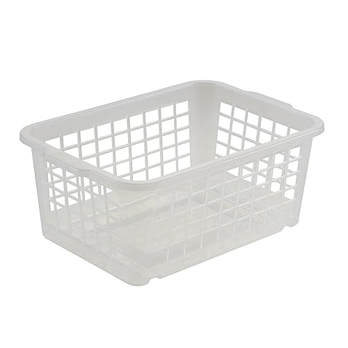 keeeper Storage Basket, Sturdy Plastic (PP), 2.8 Litre, 25 x 17 x 10 cm, Transparent-Natural