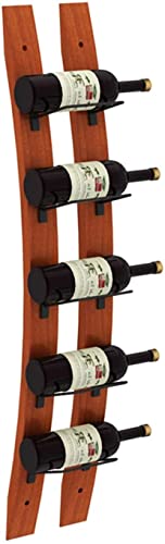 Wall-Mounted Hanging Shelf Wine Rack Bottle Holder，Wine Storage Wall Racks 5 Bottles Wine Holder Farmhouse Wall Decor for Kitchen Dining Room Bar