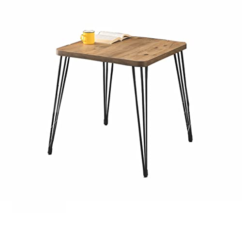 Generisch Dining Room Table Wood Metal Legs Vintage 70 x 70 cm