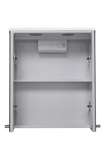 Croydex Shire Double Door White Illuminated Cabinet, Steel Beige, 23x45x53 cm