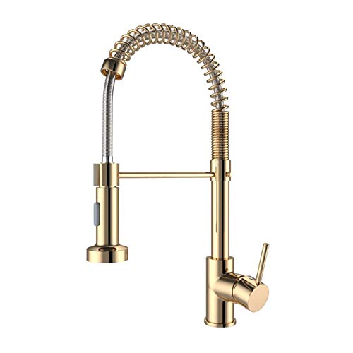 Onyzpily Kitchen Sink Mixer tap with Solid Brass Commercial Single Handle Black Kitchen Taps Single Hole Pull Down Sprayer Swivel Sprayer Mixer T