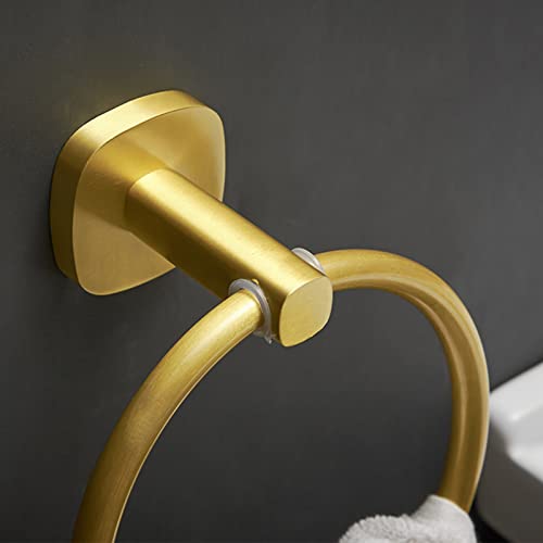 HIGOH Towel Racks,Bath Towel Holder,Bathroom Hand Towel,Nordic Towel,Bathroom Towel Rack,Brushed Simple Space Aluminum round Towel Hanger