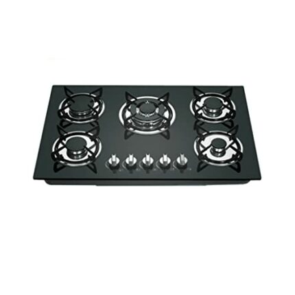 TWDYC Home Kitchen Appliance 5 Burner Built In NG Gas Stove Cooker With Flameout Protection Glass Top Gas Cooktop