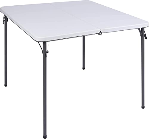REDCAMP 32" Square Folding Card Table, Lightweight Portable Fold in Half Small Card Tables for Adults Indoor Outdoor Use, White