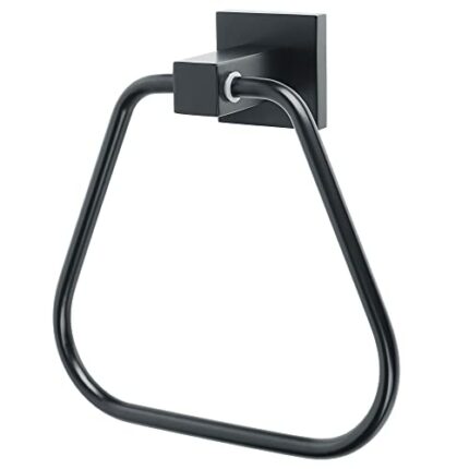 Alise Hand Towel Holder Bathroom Towel Ring Towel Bar Wall Mount Towel Hanger,GKL7009-B SUS304 Stainless Steel Matte Black