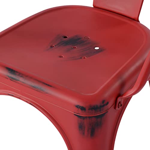 FurniutreR Dining Chair, Metal Rubber, Red