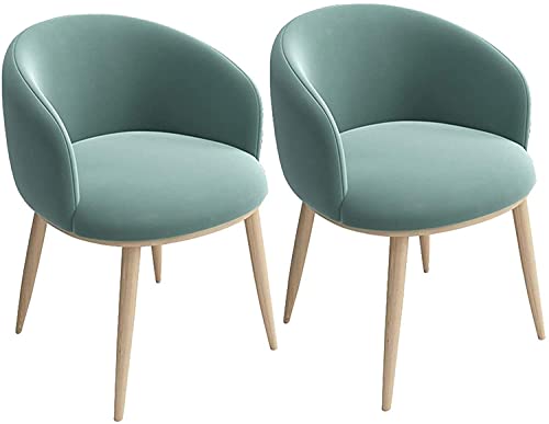 Flannel Kitchen Chairs Set Of 2 Lounge Living Room Corner Dining Chairs Upholstered Cushion and Metal Legs (Color : Grey)