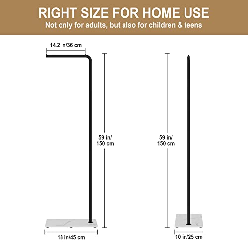 RRG Metal Coat Rack Freestanding, Modern Coat Hanger Stand with Heavy Base Coat Stand for Jackets, Suits, Dress Shirts, Dresses 59”(Black)