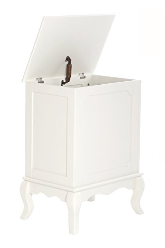Premier Housewares Garden Storage MDF White Finish Bedside Table Outdoor Storage Box Garden Storage Box Waterproof Large Sideboard Storage Cabine
