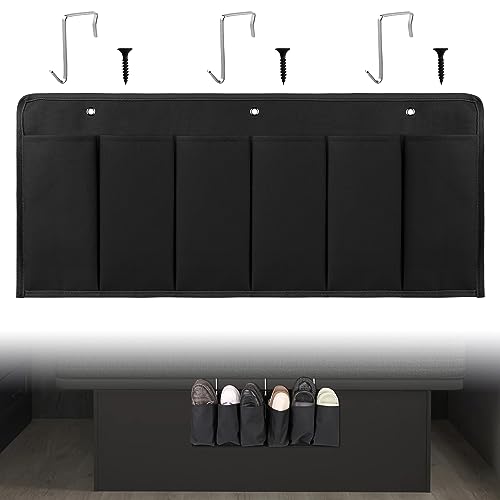 RVZONE RV Shoe Pockets 6 Large Pockets Heavy Hanging Bedside Storage Organizer with Sturdy Hooks Storage Pockets Hangs on bed for Shoes Toys and