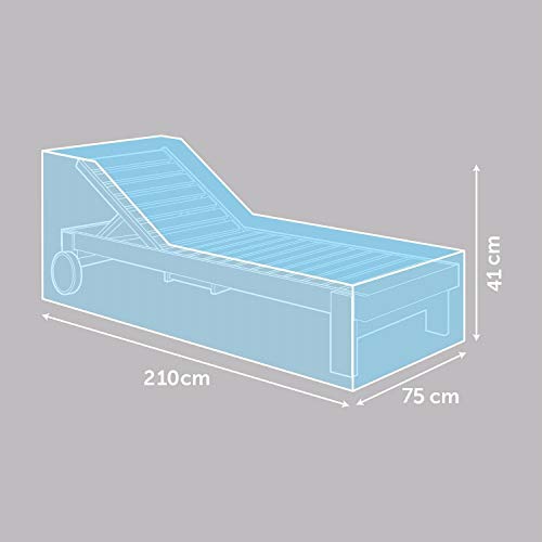 Guilty Gadgets Waterproof Garden Sunbed Cover With Eyelets | Heavy Duty Outdoor Patio Furniture Protection Sheet Weather Resistant Tarp | 75cm x