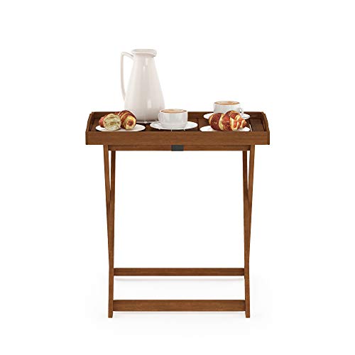 Furinno Outdoor Hardwood Tray, Coffee, Side Table, Wood, Natural, 40.1 x 62.2 x 67.6 cm