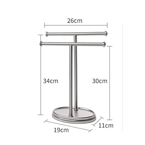 N/A Silver Hand Towel Holder, Free Standing Towel Rack, Stainless Steel Necklace Holder Jewelry Organizer Bracelet Display Stand