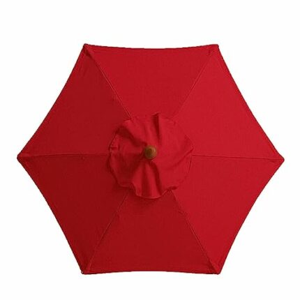 Uposao Parasol Umbrella Replacement Cover, 6 Arms Sun Umbrella Replacement Cloth for Patio Market Table Umbrella Garden Parasol Canopy Cover