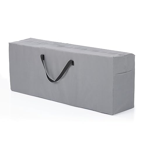 Hoberg Cushion Bag, Storage Bag for Garden Cushions, Cushions and Cushions, Tear-Resistant Protective Cover with Carry Handles, Made of Grey 600D