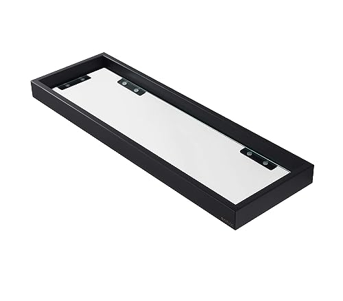 BUVELOT Glass Shelf for Bathroom, 20.47 Inch Large Glass Bathroom shelf, 8mm Extra Thick Tempered Clear Glass Shelves Modern Rectangular,Matte Bl