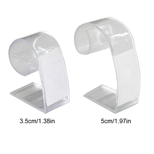 Faderr Tablecloth Clips, Table Skirt Clip, Table Skirt Clip with Ve-lcro, Clear Table Cover Cloth Clamps Holder with Hook and Loop for Wedding Ba