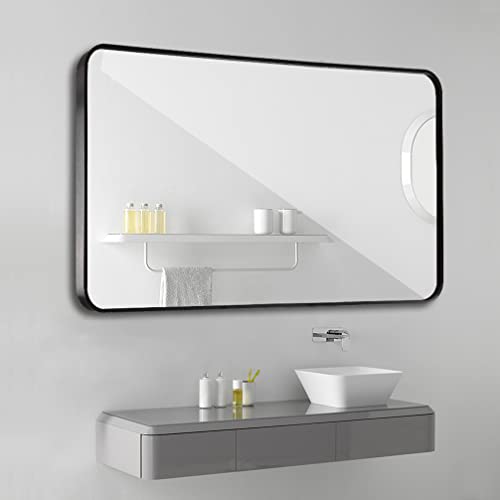 MIQU 500 x 700 mm Bathroom Mirror with Led Lights, Illuminated Makeup Wall Mounted Mirror with Touch Sensor & Demister Anti-Fog for Bath, Bedroom