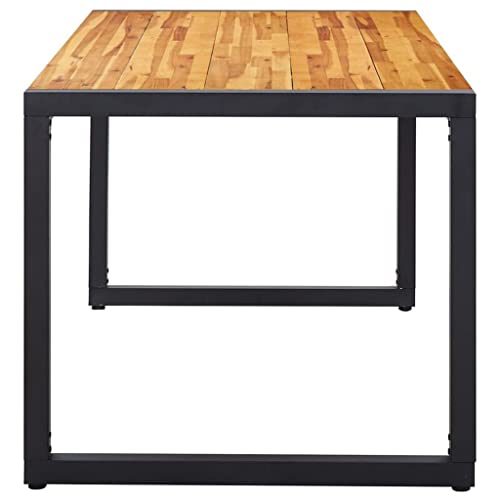 DLOETT 5 Piece Garden Dining Set Outdoor Patio Resin Wickerwork Chairs and Wooden Table