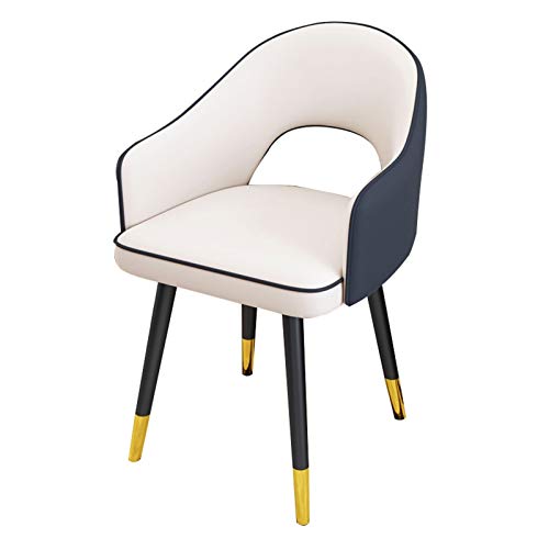 Modern Kitchen Dining Room Chairs Leather Dining Chairs Living Room Armchair with Black Metal Legs And Backrest For Living Room Bedroom Kitchen (