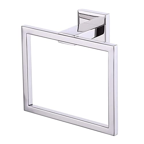 Towel Ring Wall Mounted Square Style Stainless Steel Bath Towel Holder Rack Towel Hanger for Kitchen Hotels Bathroom Toilet (Color : Matte Black)