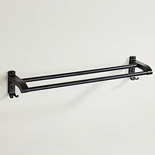 HIGOH Towel Racks, Towel Rail for Bathroom,Wall Mounted Space Aluminum Double Towel Bars,Kitchen Bathroom Towel Hanger,Bathroom Accessories Hand