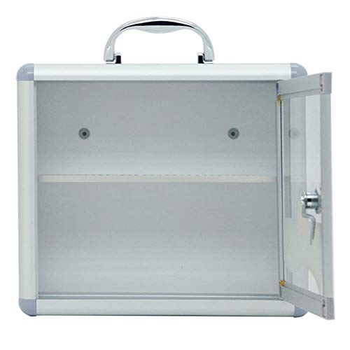 BSTCAR Medicine Cabinet with Lock, Medicine Storage Box Portable Transparent Lockable Medicine Box Medical Cabinet First Aid Wall Mounted Medicin