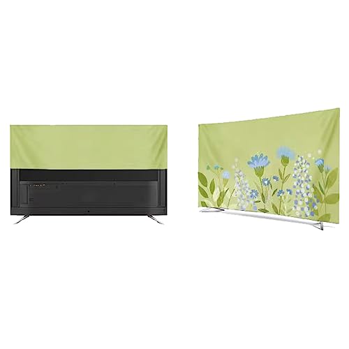 Qvo Romantic Pink Flowers TV Fabric Wall Hanging/curved Screen/LCD TV Dust Cover/TV Cover 32-86in Living Room And Bedroom Decoration,Home Accesso