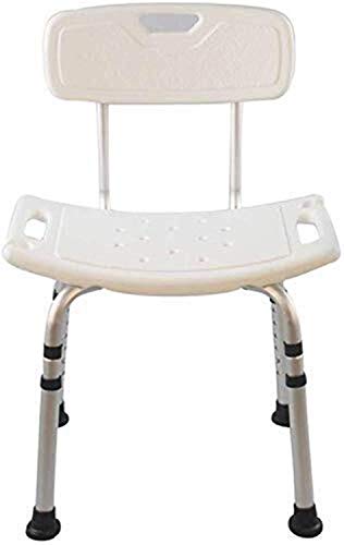 Bath Stools,Bath Seat Shower Stool Bath Chair Lightweight Aluminum Non-Slip Height Adjustment with Backrest Handicapped Elderly Women Who Wear 15