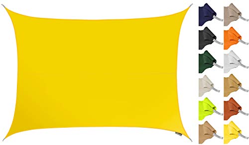 Kookaburra 5m x 4m Rectangle Water Resistant Garden Patio Sun Shade Sail Canopy 96.5% UV Block with Free Rope (Charcoal)