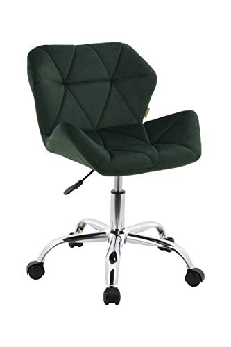 HNNHOME Modern Eris Padded Swivel Fabric Home Office Desk Computer Chair, Height Adjustable (Dark Green, Velvet)