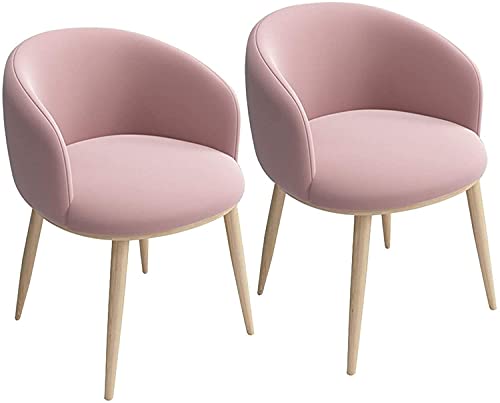 Flannel Kitchen Chairs Set Of 2 Lounge Living Room Corner Dining Chairs Upholstered Cushion and Metal Legs (Color : Grey)