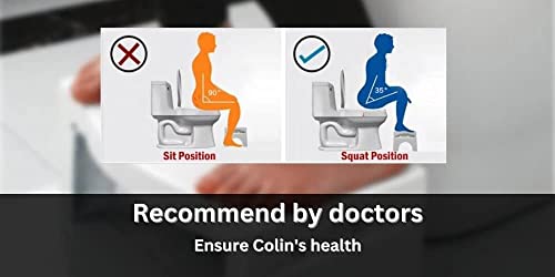 JAMTECH Heavy Duty Plastic Portable Potty Toilet Stool for Adults 7" Squatting Poop Foot Stool with Freshener Space, Bathroom Non-Slip Toilet Ass