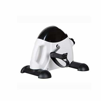 LUNEZY Mini Exercise Adjustable Resistance Bike LCD Display Easily Transported White and Black