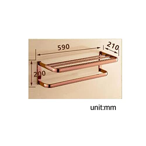 HIGOH Towel Racks,Bathroom Towel Rack Wall Mounted Towel Holder,Brass Bathroom Accessories,Towel Rack,Bathroom Shelf,Towel Holder