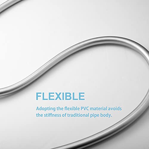 OFFO Shower Hose 3.0m, PVC Universal Smooth Shower Pipe with Shower Hose Washer High Pressure Shower Hose for Bath Taps Replacement Silver