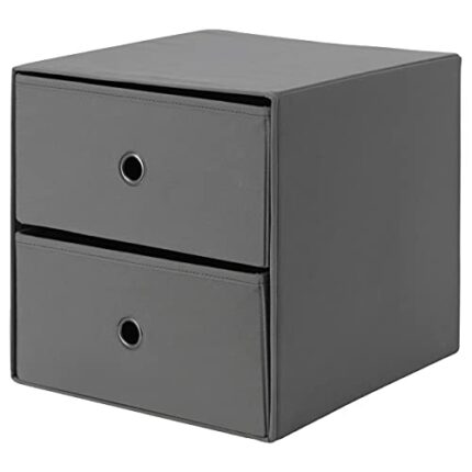 Mini chest with 2 drawers (Grey, 1)