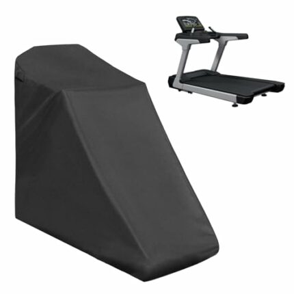 OwnMy Waterproof Treadmill Cover Outdoor Treadmill Dust Cover - Dustproof Running Machine Cover with Drawstring Zipper, Black Large Treadmill Pro