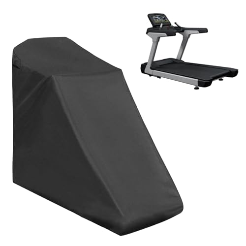 OwnMy Waterproof Treadmill Cover Outdoor Treadmill Dust Cover - Dustproof Running Machine Cover with Drawstring Zipper, Black Large Treadmill Pro