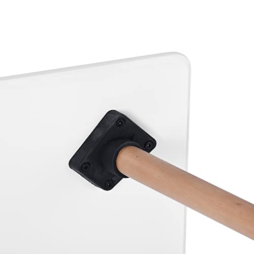 FurniutreR Square 31.5 Inch Modern Side, White with Beech Round Wood Leg for Home Kitchen Room Dining Table