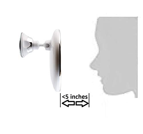 JiBen LED Lighted 10X Magnifying Makeup Mirror with Power Locking Suction Cup, Bright Diffused Light and 360 Degree Rotating Adjustable Arm, Port