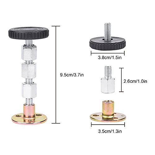 Headboard Stoppers Set of 4 Metal Bed Frame Anti-Shake Tool, Headboard Wall Mounting Brackets, Adjustable Threaded Bed Frame Anti-Shake Tool for