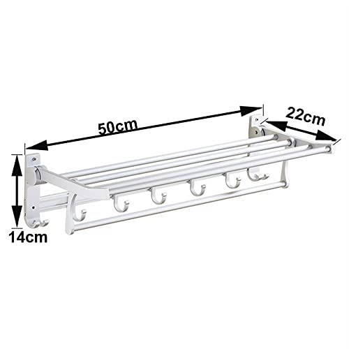 HIGOH Towel Racks,Bathroom Towel Rack Wall Mounted Towel Holder,Towel Rack,Wall-Mounted Solid Alumitowel Holder,Foldable Design Bathroom Accessor