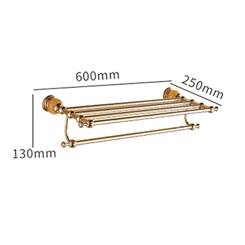 HIGOH Towel Racks, Bathroom Towel Rack Wall Mounted Towel Holder,Perforated Towel Rack,Bathroom Bathroom Rack,Coppernium-Plated Rack Hanging Towe