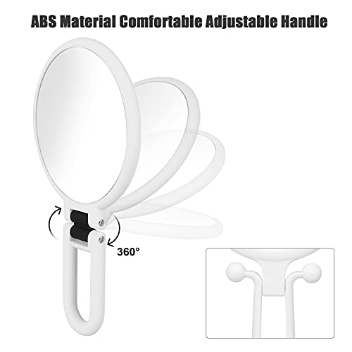 Linkstyle 2 Pieces Magnifying Makeup Mirrors, Hand Mirrors Double Sided with 1/10/15X Magnification, Beauty Vanity Mirror Travel Folding Portable