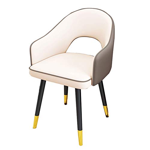 Modern Kitchen Dining Room Chairs Leather Dining Chairs Living Room Armchair with Black Metal Legs And Backrest For Living Room Bedroom Kitchen (